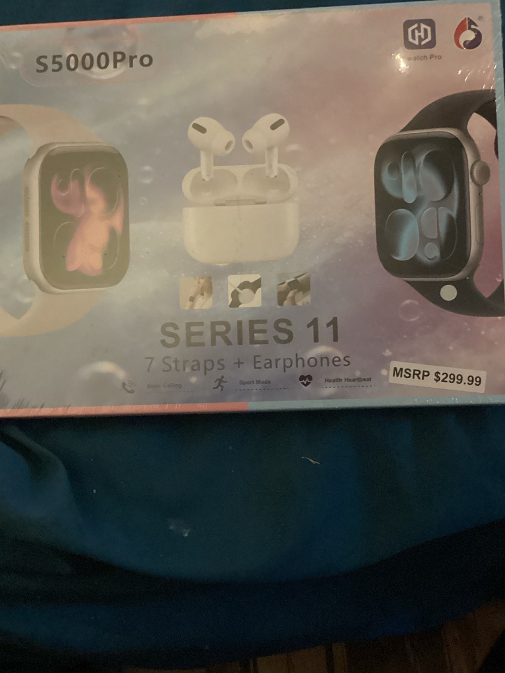 S5000Pro Series 11 Smartwatch Bundle in White and Black